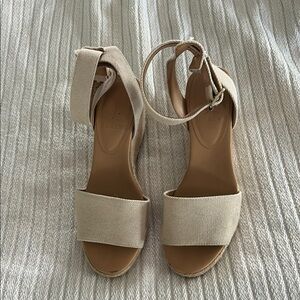 J. Crew Cream Espadrilles with Ankle Strap